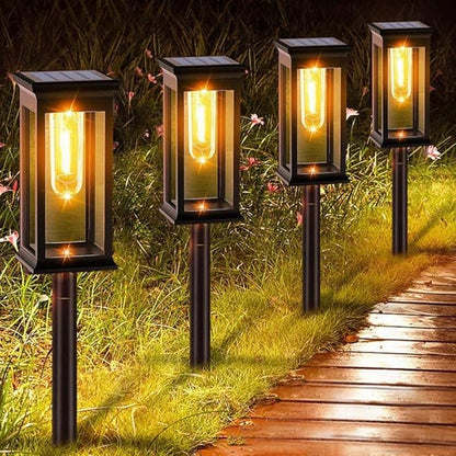 4pk,Solar Lights Outdoor Waterproof Torch Lights, Landscape Lighting for Outside, Solar Pathway Light for Patio Lawn Porch Walkway Driveway Garden Decorations