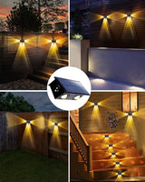 12 Pack 3-Side Solar Fence Lights Outdoor Waterproof with Warm White LED Spot Lens, for Wall, Deck, Patio, Yard | Lumora