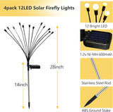Solar Garden Lights Outdoor, 4 Pack 40 LED Solar Firefly Lights Waterproof, Sway by Wind, Swaying Light for Yard | Lumora