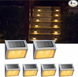 XLUX Solar Lights for Steps Decks Pathway Yard Stairs Fences, LED lamp, Outdoor Waterproof, Warm Light, 6 Pack | Lumora