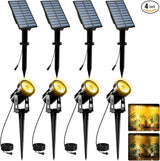 T-SUNUS Christmas Solar Landscape Spotlights 4 Pack Warm White 3000K, Spot Lights IP65 Waterproof Outdoor Separated | Lumora