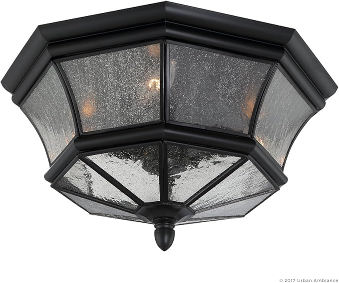 Urban Ambiance Luxury Colonial Outdoor Ceiling Light, Medium Size: 8" H x 15.25" W, with Tudor Style Elements | Lumora