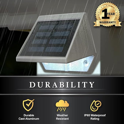 Classy Caps Solar Deck & Wall Lights, Model SL179, White - High Performance, Energy Efficient, Weather-Resistant, Durable Cast Aluminum, Outdoor Solar Lights, Durable Design, Easy Installation