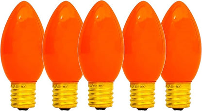 EST. LEE DISPLAY L D 1902 Indoor ＆ Outdoor String Light C9 Glass Christmas Steady Solid Replacement Bulbs E17 Socket C-9 Candelabra Style Box of 25 (Multi-Colored)