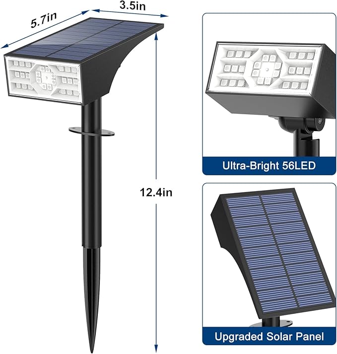 Solar Color Changing RGB Spot Lights Outdoor, 2 Pack/7 Lighting Modes Multicolor Outdoor Lights for Yard Waterproof | Lumora