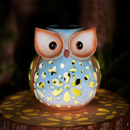 Solar Owl Garden Statue Resin Outdoor Decor Solar Lantern Light for Patio, Lawn, or Yard Decorative Lighting Gift for Women, Kids, Birthday, Graduation