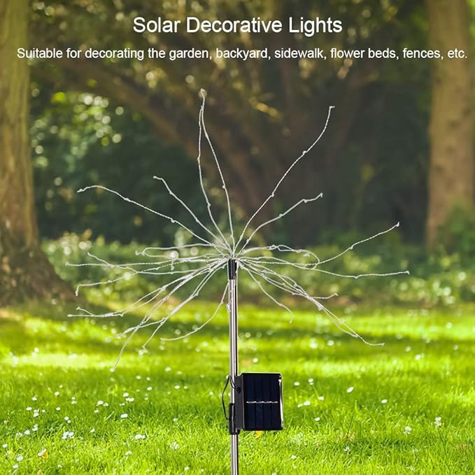 Solar Garden Decorative Lights Outdoor Solar Lawn Light Solar Pathway Light DIY Flexible Wire Warm White Colorful Light for Backyard Flower Beds Fences ABS Stainless Steel 82cm (Colorful Light)