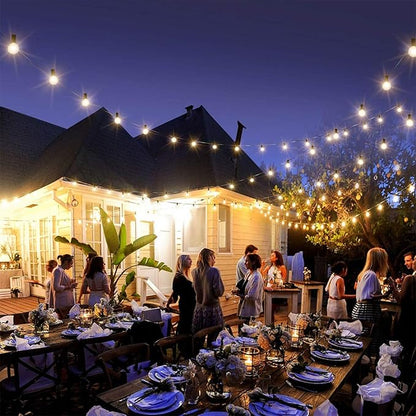 LED Outdoor String Lights for Outside 150FT G40 Patio String Lights Connectable Waterproof with 80 Shatterproof Bulbs(5 Extra), E12 Hanging Bistro Lights for Backyard Pergola Gazebo Lights