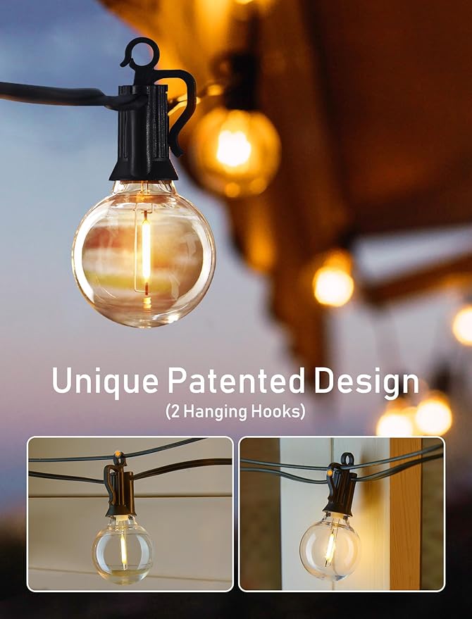 Brightown LED Outdoor String Lights Patio Lights 100FT with 104 LED Bulbs, Shatterproof Weatherproof Commercial | Lumora