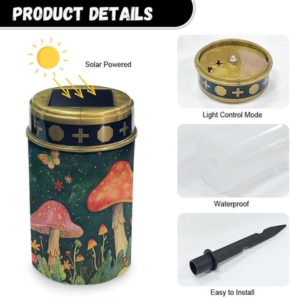 Solar Lights Outdoor Waterproof,Mushroom Solar Garden Lights, Solar Lights for Outside, Garden Decor for Yard, Patio, Landscape, Planter, Walkway