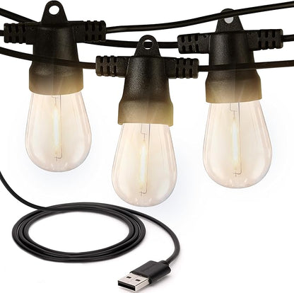 Brightech Bundle Ambience Pro USB Powered String Lights - 24 Ft + 2-Pack 10FT String Light Poles