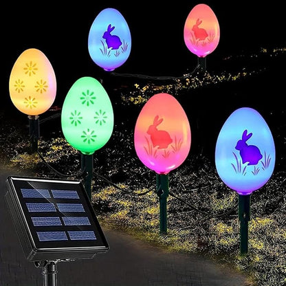 Easter Solar Pathway Lights | 3.5m Holiday Lighted Decoration with Stakes | Colorful Solar String Light - for Garden Yard Courtyard Pathway Driveway Patio Lawn