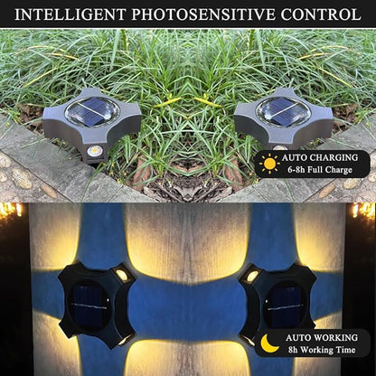 Solar Ground Lights Outdoor, IP65 Waterproof Landscape Lighting for Garden Patio Pathway Lawn Deck Cool White-Warm Light-RGB (Warm Light -4Pack)