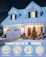 Minetom Christmas Icicle Lights - 2 Pack Total 200 LED 40 Tubes Twinkling Crystal Icicle String, Connectable | Lumora