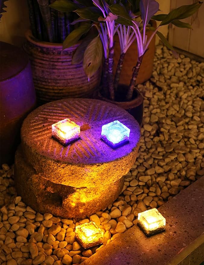 Solar Ice Cube Lights -LED Landscape Crystal Brick Light Waterproof for Outdoor Garden Patio Yard Lawn Pool Path | Lumora