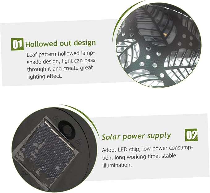 POPETPOP Solar Pathway Light with Hollowed Lampshade Led Outdoor Garden Light for Landscape Decoration Energy-efficient Solar-Powered Illumination for Parks and Courtyards