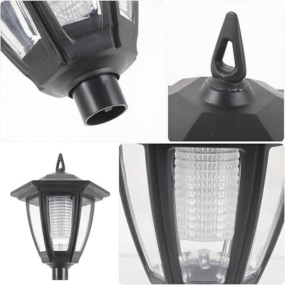Kisangel Outdoor Solar Lights for Yard Pathway, Medium Vintage European Style LED Garden Landscape Lighting with Hanging Lantern for Patio and Lawn Decor
