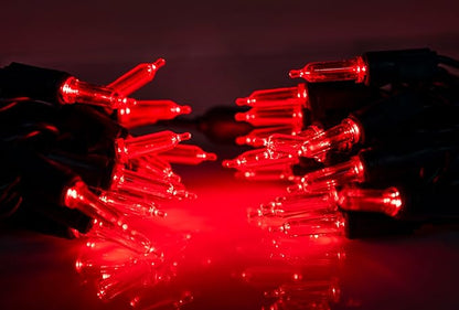 Pro Christmas T5 LED Christmas Lights - 70 Count Classic 5mm String Light Set - Professional Grade Indoor/Outdoor Commercial Holiday Lights for Trees, Bushes, & Décor - Red