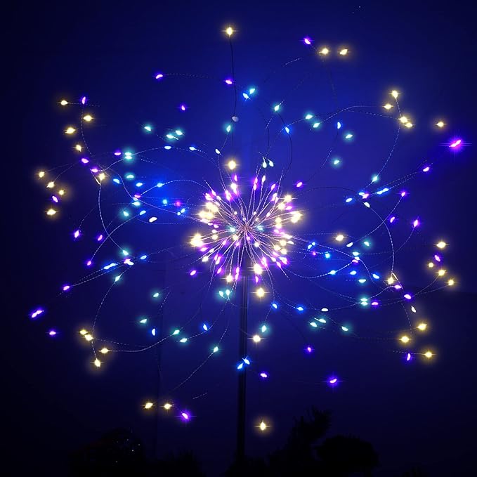 JJGoo Solar Firework Lights, 2 Pack 120 LEDs 2 Lighting Modes Solar Garden Lights Outdoor Waterproof for Yard Patio | Lumora