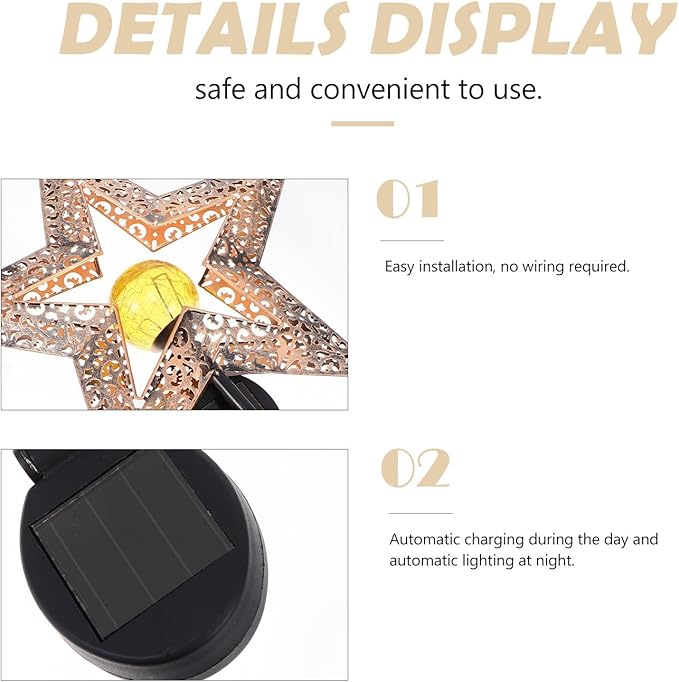 Solar Lawn Light Outdoor Star Hollow Ground Lamp Garden Solar Path Light Yard Landscape Lighting for Patio Lawn