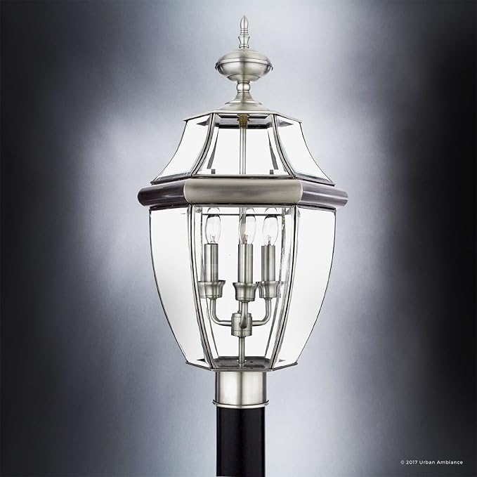 Urban Ambiance Luxury Colonial Outdoor Post Light, Large Size: 23" H x 12.5" W, with Tudor Style Elements | Lumora