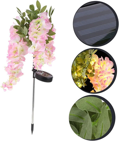 Milisten Solar Light Flower Shape Led Garden Pathway Lamp Solar-Powered Wisteria Design for Outdoor Decor Easy Installation for Landscape Lighting