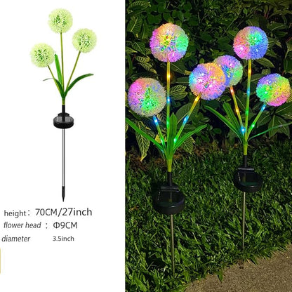 Ulalaza 2pcs Garden Solar Lights Multi-Color Changing LED Flower Stake Light Decorative Landscape Diameter of The Flower Ball is 80mm/3inch Height 700mm/28inch of LED