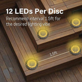 Solar Ground Light - 12 LEDs Garden Light Waterproof With 800mAh Built-In Battery, Stainless Steel Housing Disc | Lumora