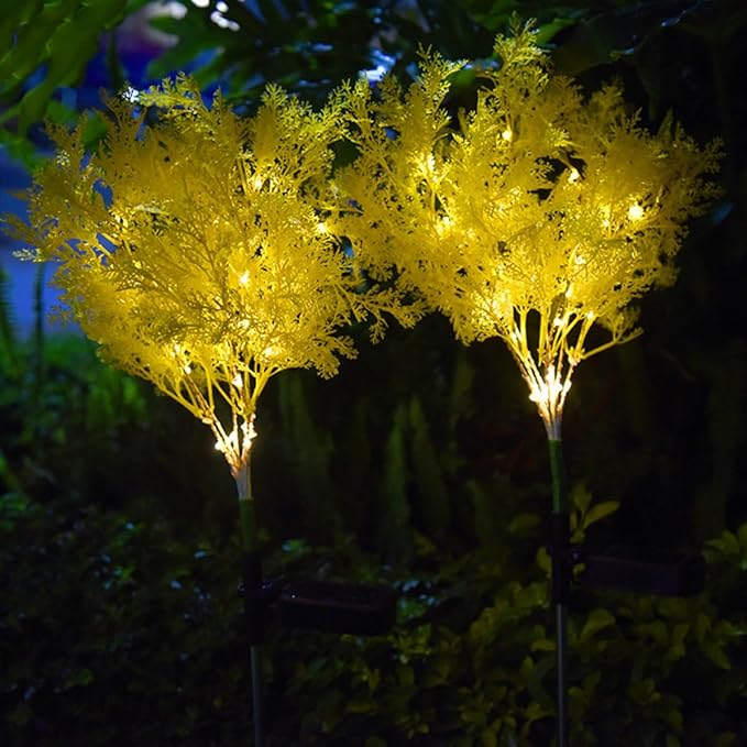 Solar Garden Lamp Solar Power Landscape Stick Light Yellow Outdoor Lawn Pathway Lighting Decorative Stake Light for Garden Villa