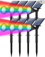 Solar Lights Outdoor Waterproof Color Changing 180° Adjustable RGB Solar Powered Landscape Spot Lights for Yard 7 | Lumora