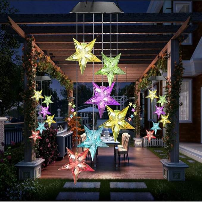 EpicGadget Large Star Solar Light - Color Changing Waterproof Outdoor Garden Decorative Lights for Walkway Pathway Backyard Christmas Decoration Parties