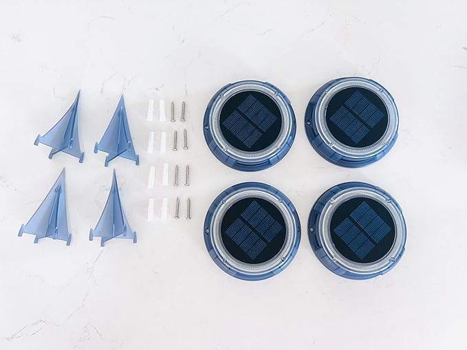 eLEDing Solar 4-Pack White Deco Garden Lights – Waterproof Solar LED Outdoor Landscape Lights for Pool, Porch, Patio, Pathway & Poolside (No Wiring Needed)