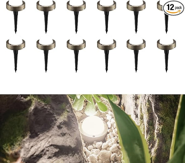 LEONLITE 12-Pack LED Pathway Lights Low Voltage, 12V-24V LED Well Lights Landscape, UL Listed, IP65 Waterproof | Lumora