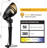 Malibu Landscape Lighting Outdoor 50W Spotlight Waterproof Halogen Floodlight Low Voltage Lights 380Lumen Warm | Lumora