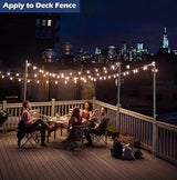 10FT String Light Pole for Outdoor, Heavy Duty Metal Lighting Stand Pole for Deck Fence Railing Backyard Patio | Lumora