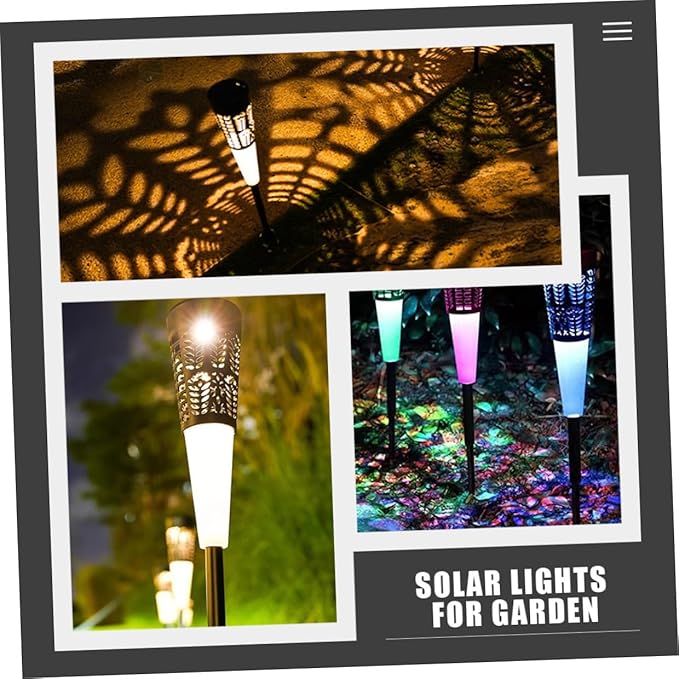 Angoily 6pcs Solar Garden Stake Lights Outdoor Solar Powered Pathway Lawn Lamps Warm and Colorful Light for Patio Courtyard Landscape Decoration
