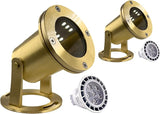 Waterproof Underwater Light 113 (2 Pack) Solid Brass 7W MR16 LED Bulb Pond Submersible Waterfall Pool Fountain | Lumora