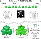 8.5Ft Shamrock String Lights, St Patrick's Day Decorations Light with 10 LED Green Lucky Clover Lights Outdoor | Lumora
