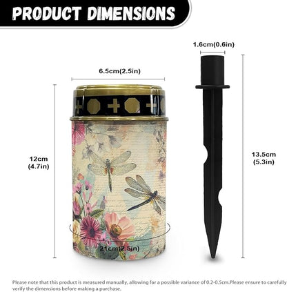 Dragonfly Floral Solar Garden Lights Outdoor Waterproof Pathway Lights Solar Powered,Solar Stake Lights for Yard Patio Driveway Lights Outdoor Landscape Lighting
