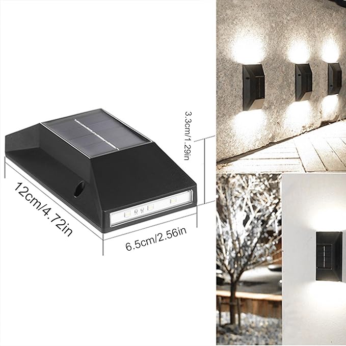 Generic Solar Outdoor Lights, Solar Wall Lights Outdoor Up and Down, 2024 New IP65 Waterproof Exterior Sconces Wall Lighting Solar Lights for Outside House Garden Yard Garage Porch (Black, 2 Pack)