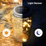 Urvoix Solar Mason Jar Lights - 6 Pack 30 Led Waterproof Jar Lids String Lights with 6 Handle, Perfect for Outdoor | Lumora
