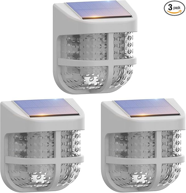 Energetic Solar Powered Garden Lights with Dusk to Dawn Sensors, Gray, 3 Pack - Outdoor Deck Light | Lumora