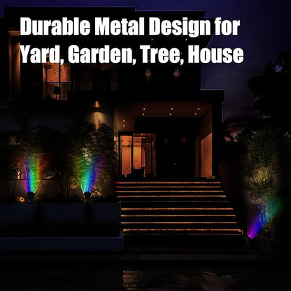 Color LED Spotlight Outdoor 120V 25W, Durable Landscape Spot Light for Yard, Garden, Tree, House, Halloween, Christmas - Ideal Spot Lights, Spotlight Outdoor Decoration