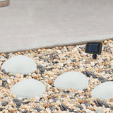 SUNNYPARK Solar Garden Lights Outdoor Set of 4 Plastic Pebble Shape Decorative Rock Lights Waterproof - Cool White | Lumora