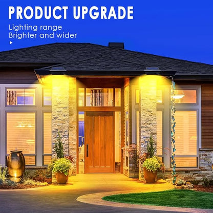 Gutter Lights, 40 LED Solar Patio Decor Lights - Deck, Fence, Wall, Backyard, Porch, Pool, Step Lights (4Pack - Black, Warm White Light)