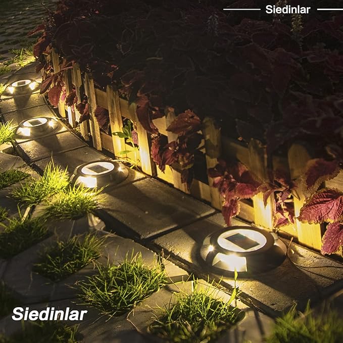 SIEDiNLAR Solar Deck Lights Driveway Dock LED Light Solar Powered Outdoor Waterproof Road Markers for Pathway Step | Lumora