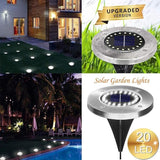 Solar Ground Lights - 20 LED, 12 Pack Outdoor Disk Lights - Waterproof in-Ground Garden Light Set for Pathway, Lawn | Lumora