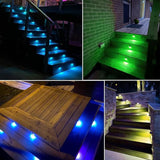 10 Pack LED Stair Lights Kit Outdoor 1-2/5" 0.2W-0.4W Low Voltage Waterproof IP65 Multi-Color RGB Recessed Wood LED | Lumora