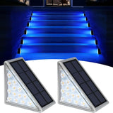 2 Pack Solar Stair Lights, Outdoor Step Lights with Waterproof IP67, Blue Color LED Solar Light for Outside Light | Lumora