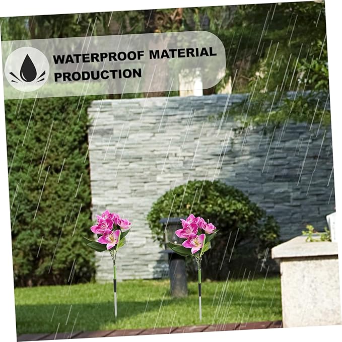 BESTOYARD Led Solar Flower Stake Lamp Outdoor Garden Light Design for Elegant Decoration Easy Installation for Pathway and Lawn Decor